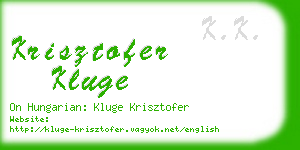 krisztofer kluge business card